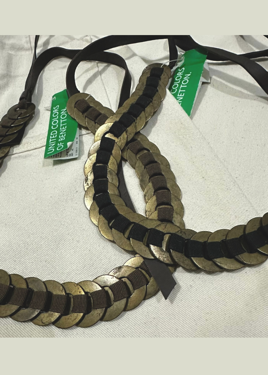 Cincho de Cadena con Discos de Cobre (Negro)