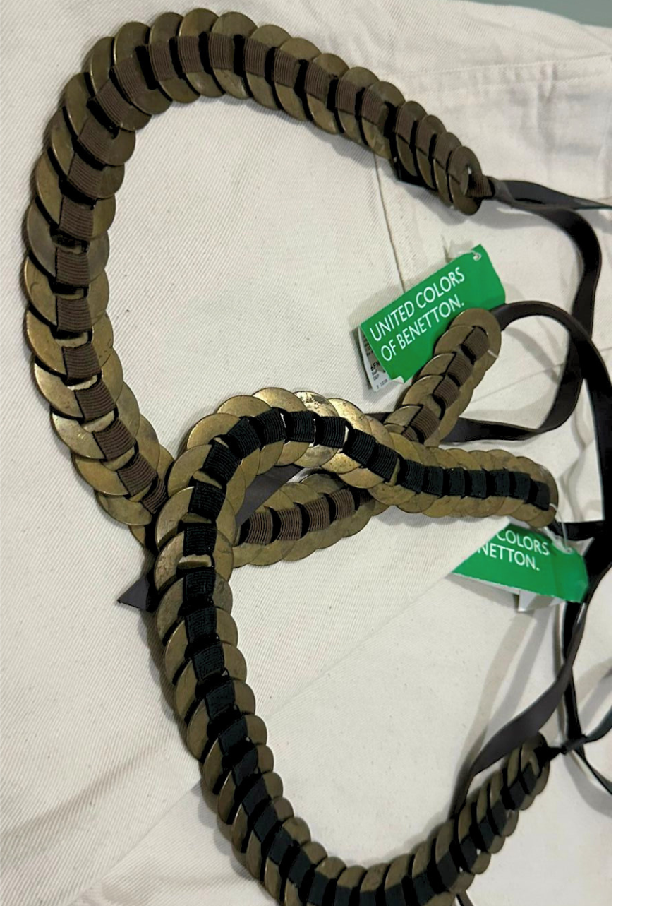 Cincho de Cadena con Discos de Cobre (Negro)