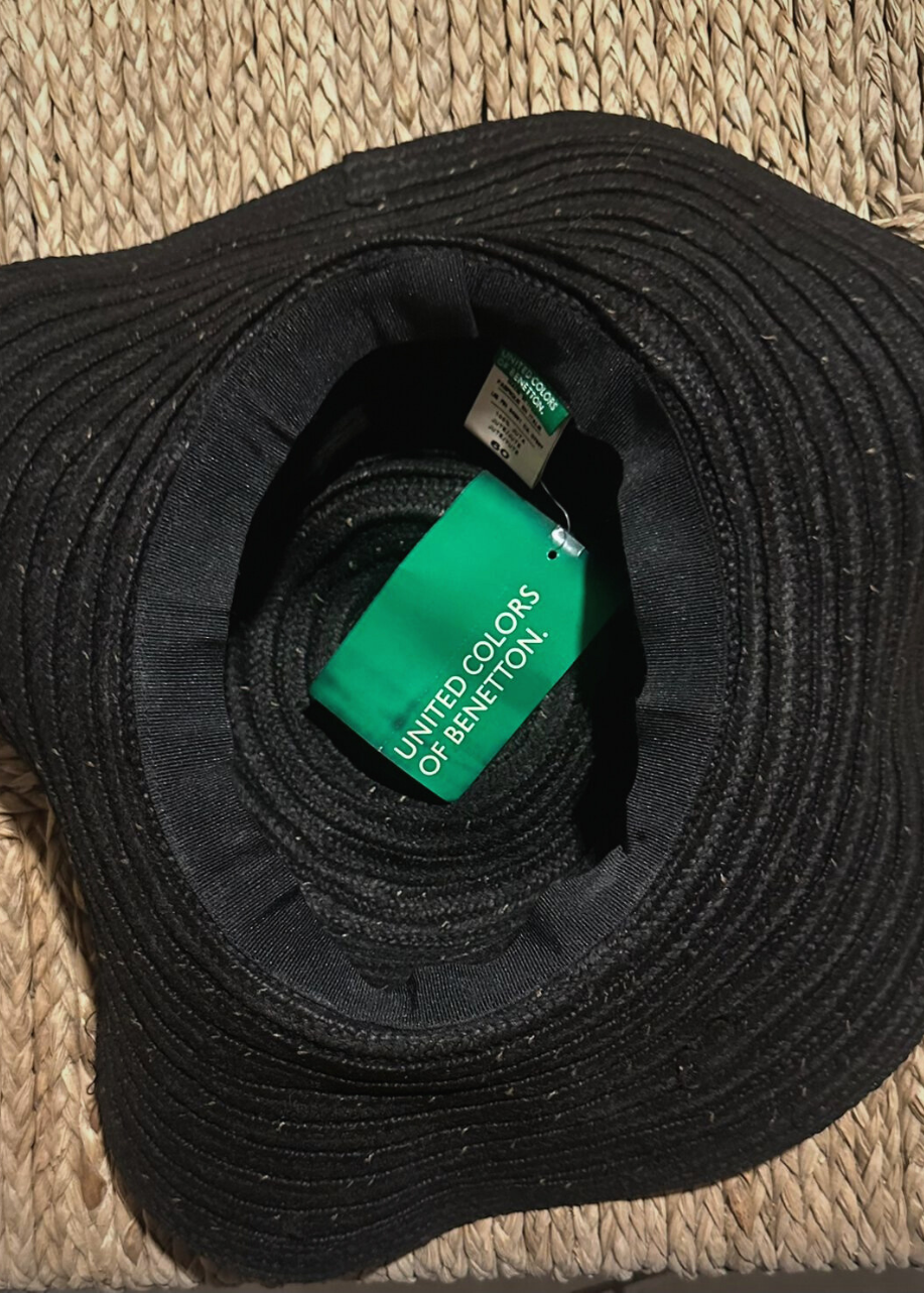 Sombrero Playero Yute Negro