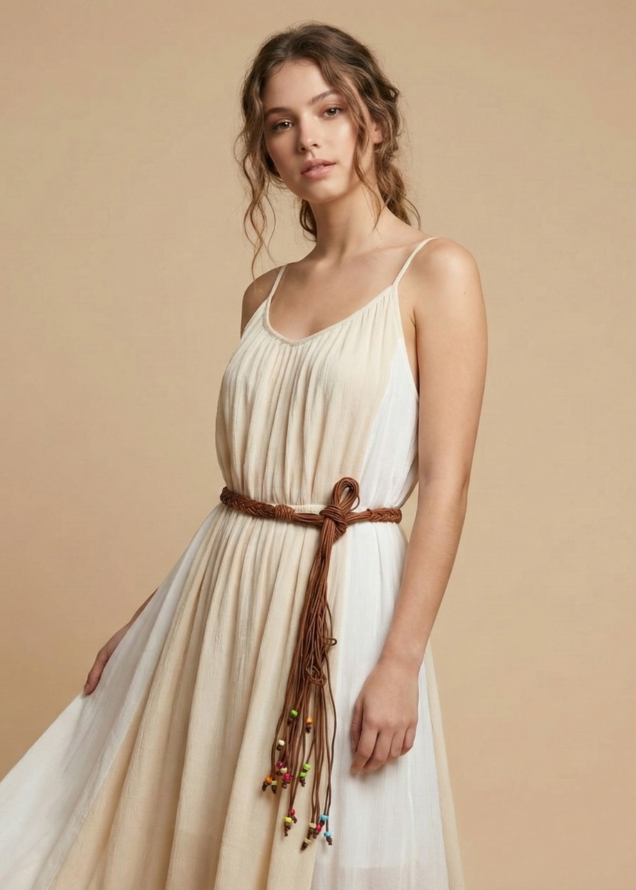 Cinturón Trenzado Boho Café