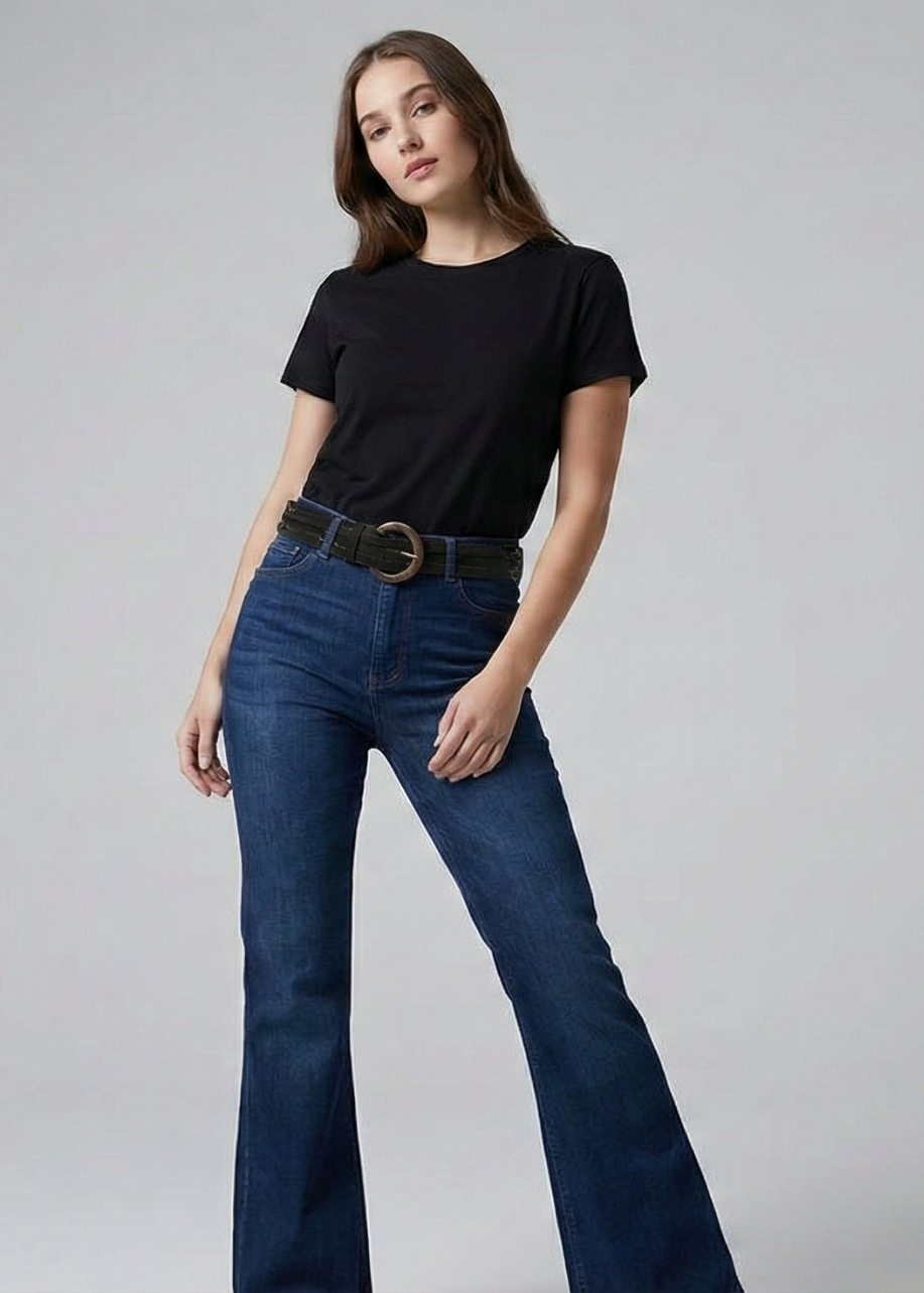 Cincho Clásico Negro con Hebilla Circular