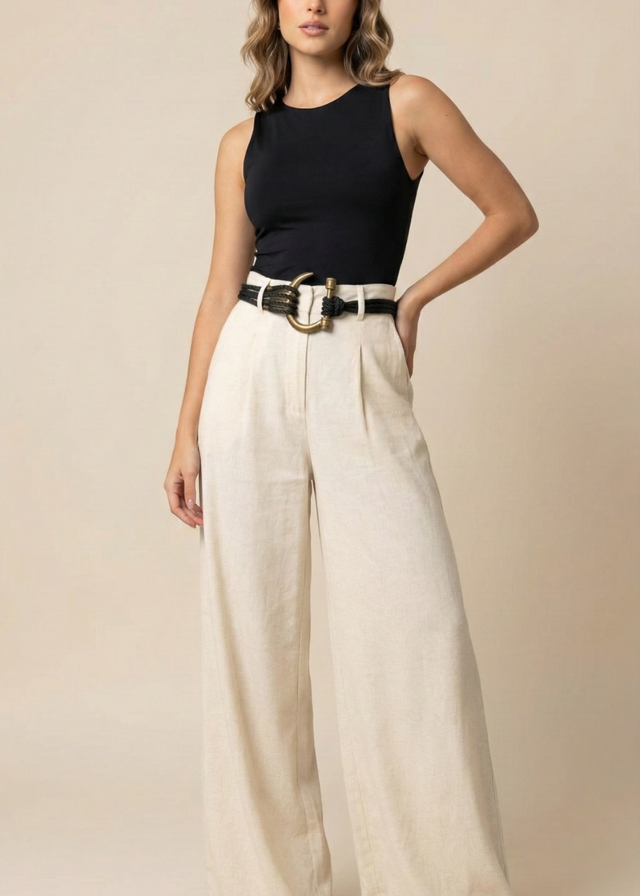 Cncho Negro con Hebilla Dorada