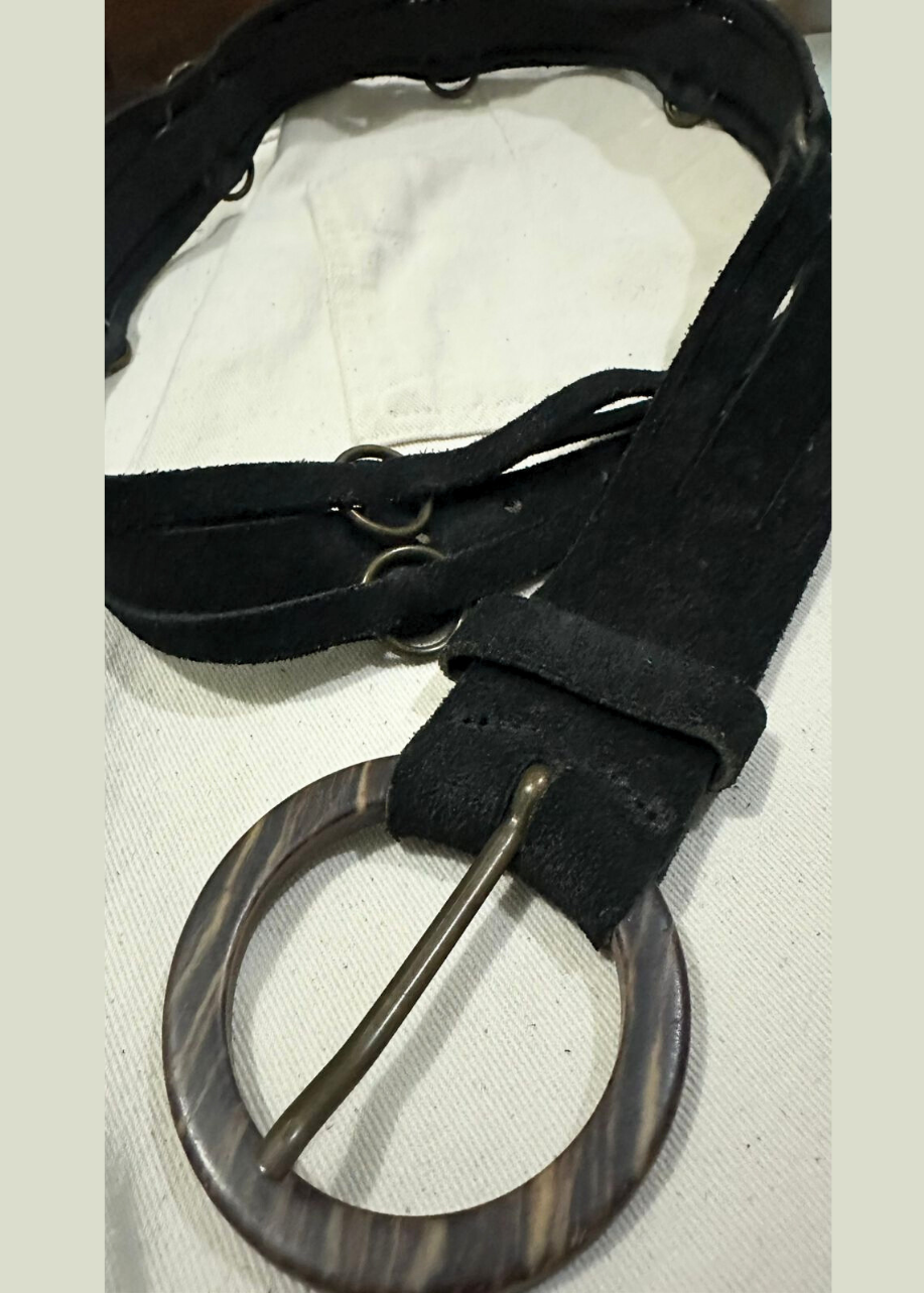 Cincho Clásico Negro con Hebilla Circular