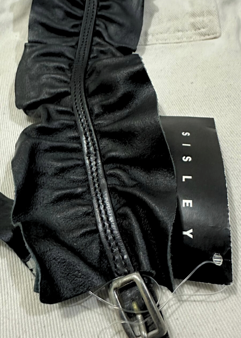 Cincho Cuero Negro con Volante